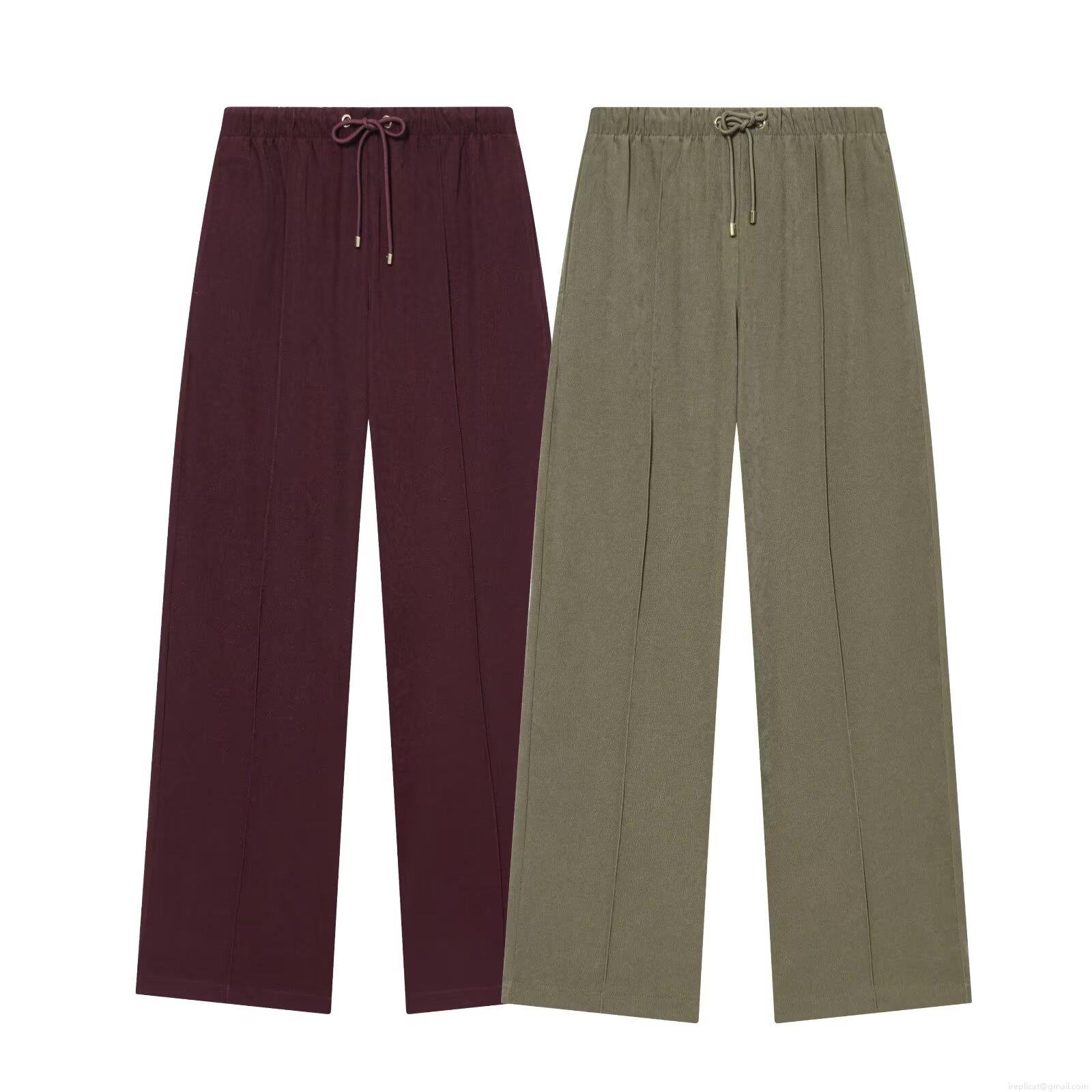 Women\'s Casual Corduroy Two-Piece Outfits Zip Up Lapel Jacket And Straight Leg Drawstring Pants Set Streetwear Long Sleeve Fall Solid Color Clothing