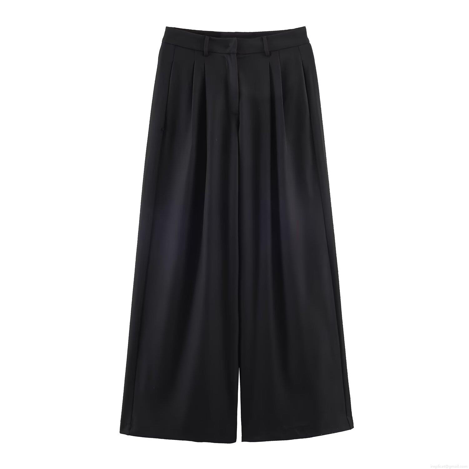 Women\'s Chic Two Piece Suit Set Asymmetric Stand Collar Blazer and High Waist Wide Leg Pants Streetwear Casual Office Outfit Polyester Solid Dark Gray