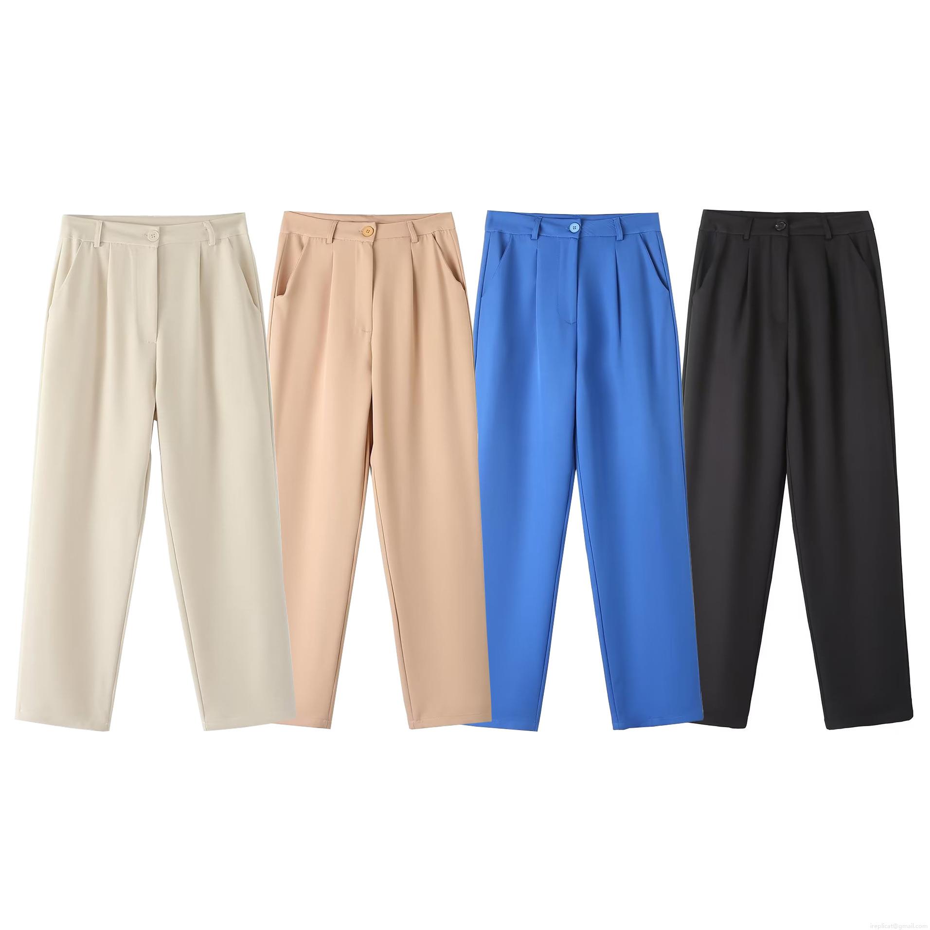 Women's Casual Blazer Jacket and High Waist Straight Leg Pants Set Solid Color Polyester Blend Office Business Suit Two Piece Outfits for Women Women's Casual Blazer Jacket and High Waist Straight Leg Pants Set Solid Color Polyester Blend Office Business Suit Two Piece Outfits for Women