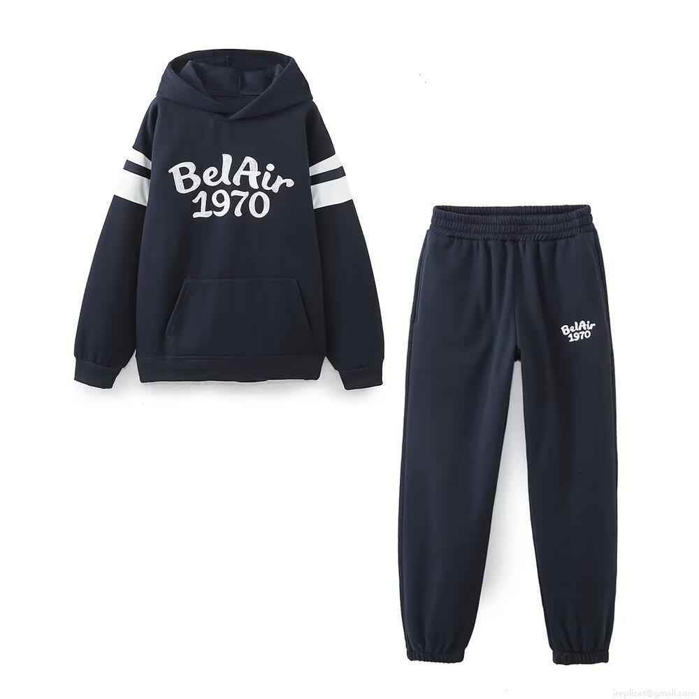 Women Streetwear Two Piece Tracksuit Set BelAir 1970 Letter Embroidery Hooded Sweatshirt And Joggers Polyester Winter Warm Fleece Lined Casual Sportswear Navy Blue Women Streetwear Two Piece Tracksuit Set BelAir 1970 Letter Embroidery Hooded Sweatshirt And Joggers Polyester Winter Warm Fleece Lined Casual Sportswear Navy Blue
