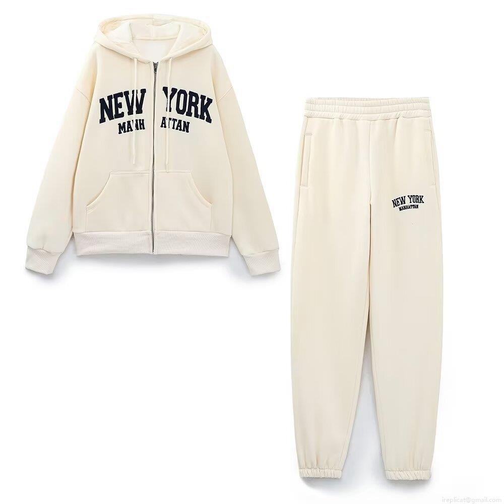 Women 2 Piece Tracksuit Set New York Manhattan Letter Print Hooded Zipper Sweatshirt And Jogger Pants Streetwear Casual Polyester Outfits Women 2 Piece Tracksuit Set New York Manhattan Letter Print Hooded Zipper Sweatshirt And Jogger Pants Streetwear Casual Polyester Outfits
