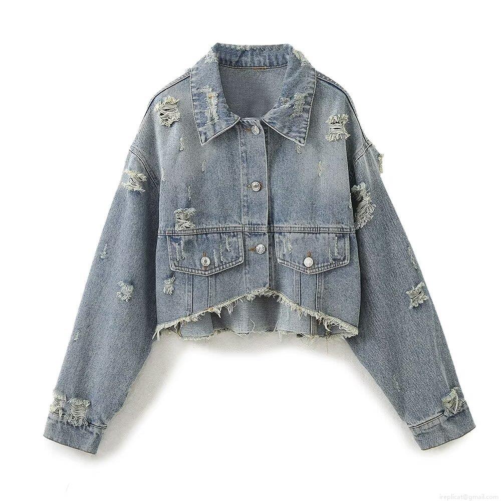 Women's Washed Denim Jacket And Jeans Set Distressed Light Blue Cotton Denim Casual Streetwear Two Piece Outfit For Women Short Cropped Denim Jacket High Waist Splatter Pants Women's Washed Denim Jacket And Jeans Set Distressed Light Blue Cotton Denim Casual Streetwear Two Piece Outfit For Women Short Cropped Denim Jacket High Waist Splatter Pants