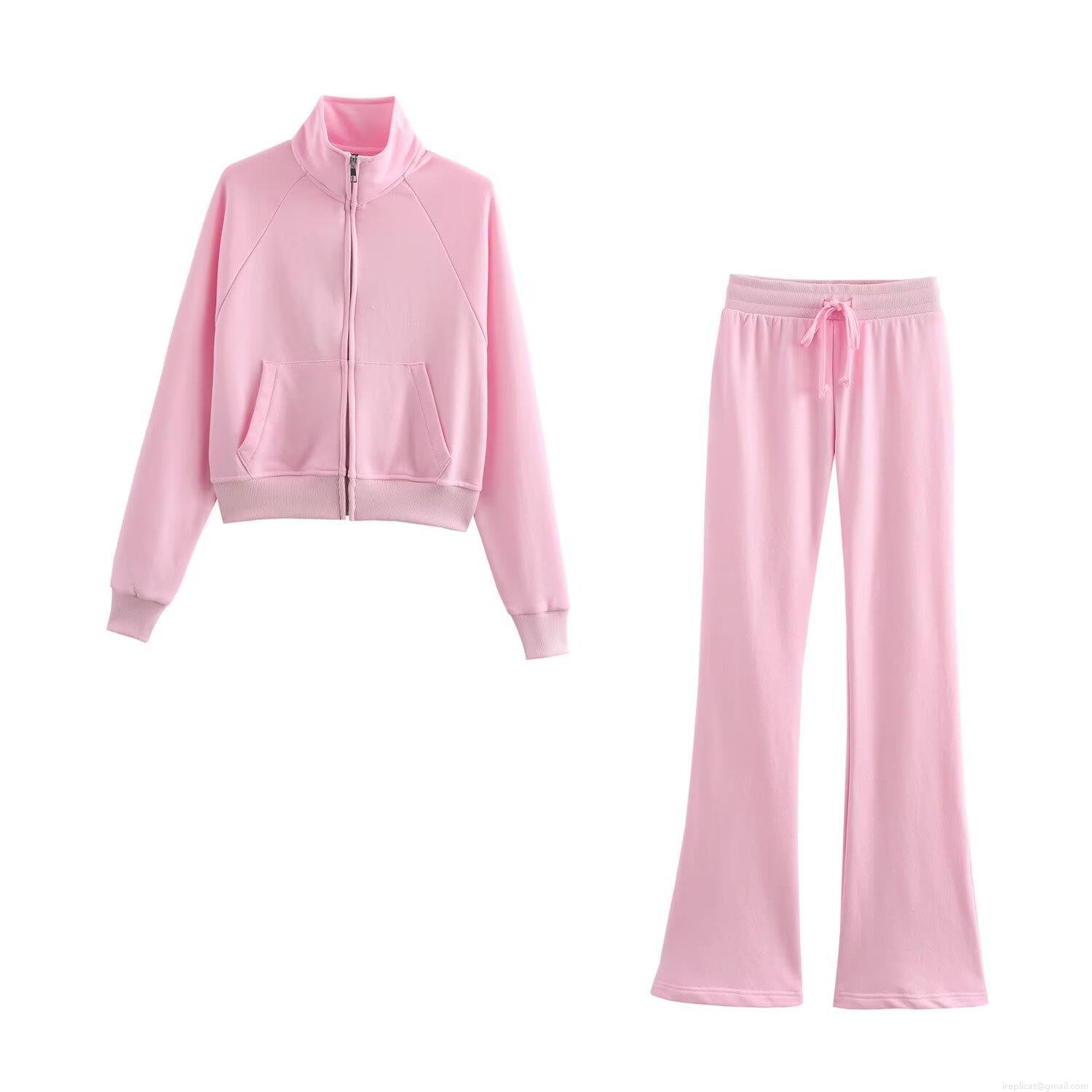 Women Two Piece Sporty Tracksuit Set Cotton Blend Long Sleeve Zipper Hoodie and Flare Sweatpants Casual Streetwear Outfits Women Two Piece Sporty Tracksuit Set Cotton Blend Long Sleeve Zipper Hoodie and Flare Sweatpants Casual Streetwear Outfits
