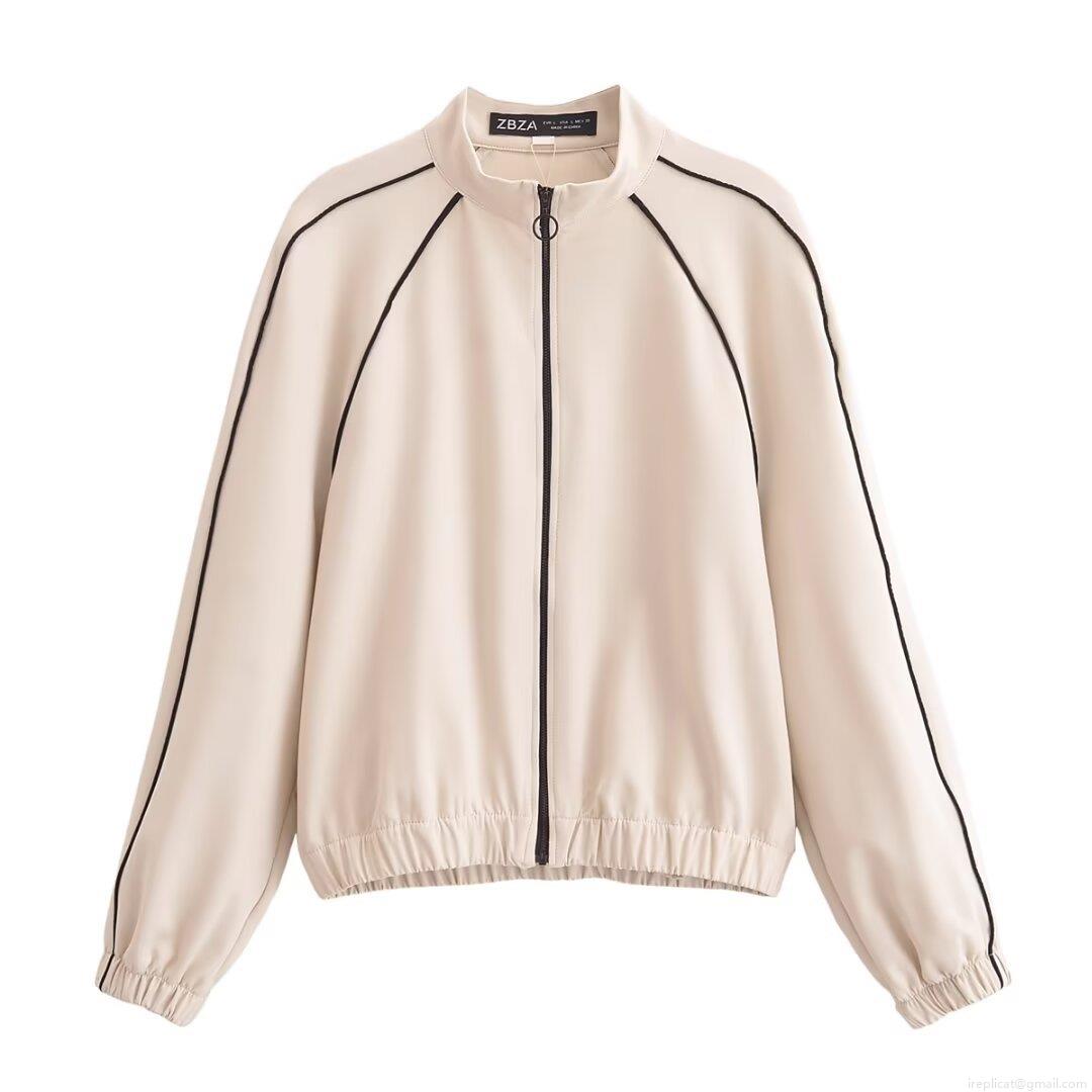 Women's Casual 2 Piece Set Color Block Stand Collar Jacket and Wide Leg Pants Polyester Contrast Striped Long Sleeve Zipper Outerwear Loose Trousers Streetwear Outfits for Women Women's Casual 2 Piece Set Color Block Stand Collar Jacket and Wide Leg Pants Polyester Contrast Striped Long Sleeve Zipper Outerwear Loose Trousers Streetwear Outfits for Women