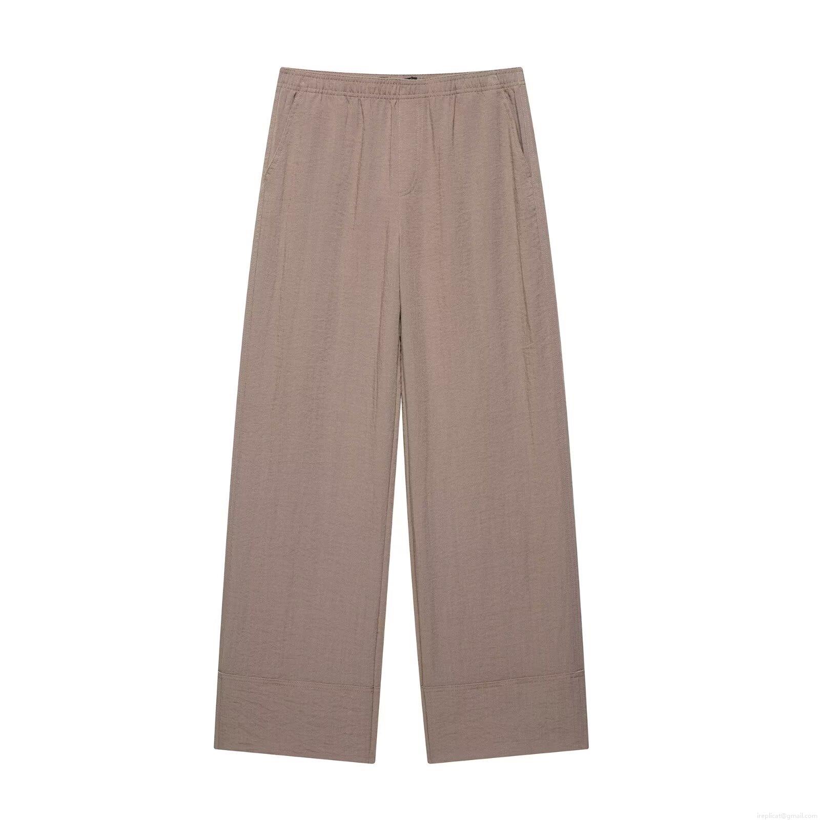 Women\'s 2-Piece Sleeveless Wrap V-Neck Tie Waist Top and High Waist Wide Leg Flared Pants Set 100% Polyester Linen Texture Solid Color Streetwear Casual Vacation Outfit