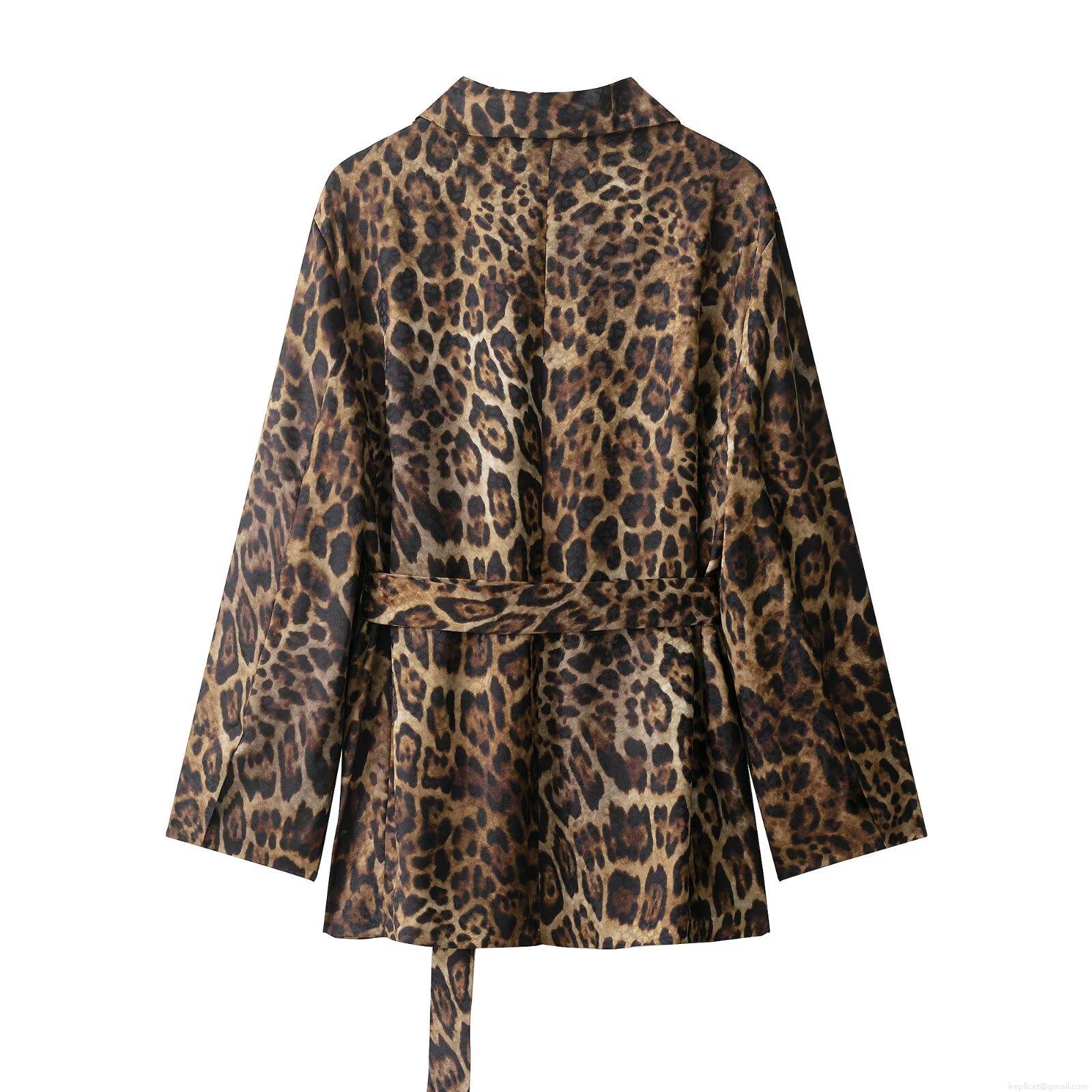 Women Fashion Leopard Print Blazer and Pants 2-Piece Set Streetwear Long Sleeve Suit With Belt Casual Co-ords Outfits For Women Women Fashion Leopard Print Blazer and Pants 2-Piece Set Streetwear Long Sleeve Suit With Belt Casual Co-ords Outfits For Women