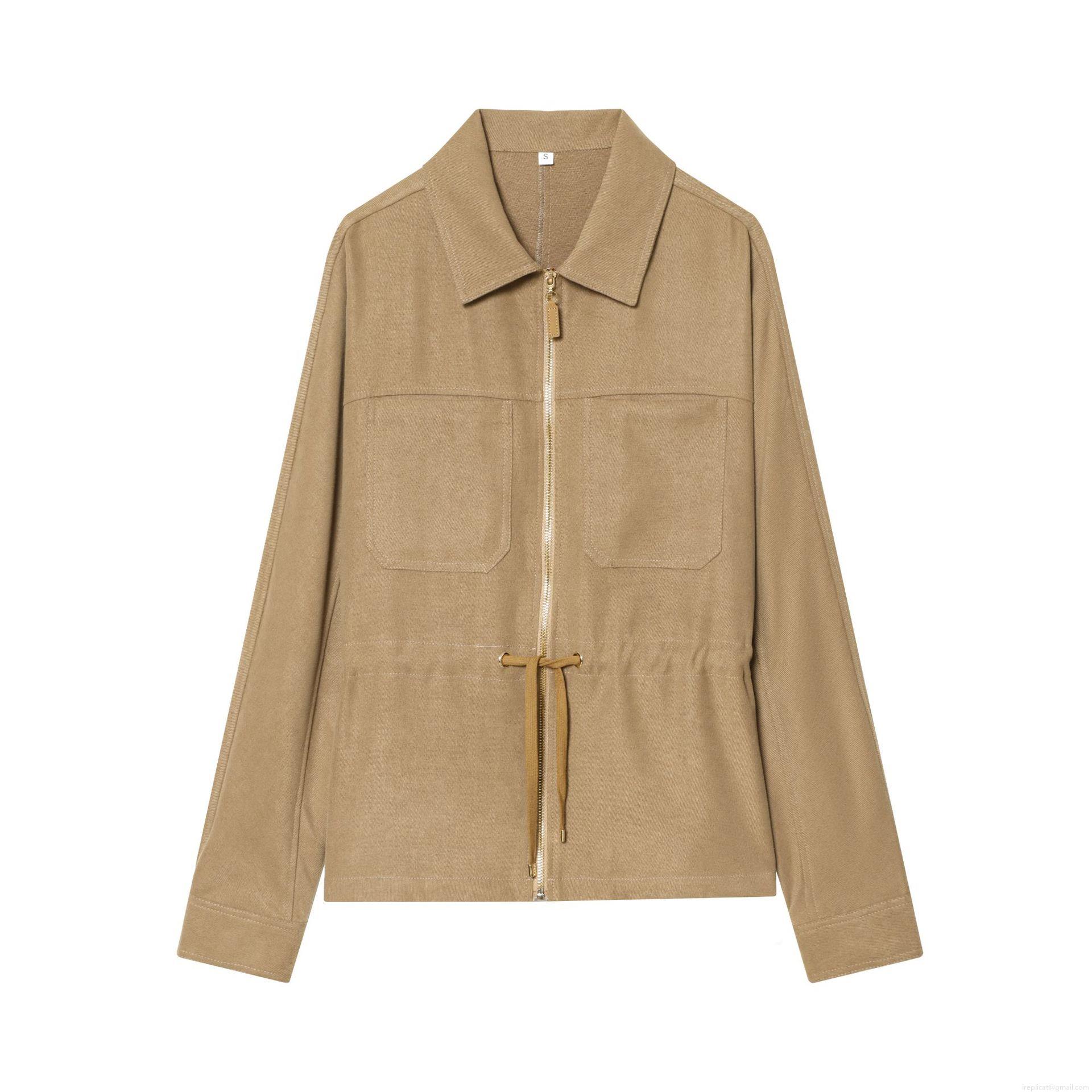 Women\'s Two Piece Casual Set Solid Khaki Zip Up Lapel Jacket And Drawstring Wide Leg Pants Fall Fashion Streetwear Outfits For Women Daily Wear