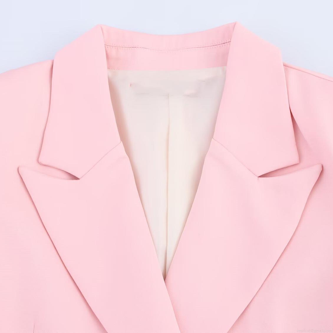 Elegant Double Breasted Blazer Jacket and High Waist Pants Set for Women Polyester Spandex Solid Color Office Lady Suit Outfits for Daily Commute Professional Workwear