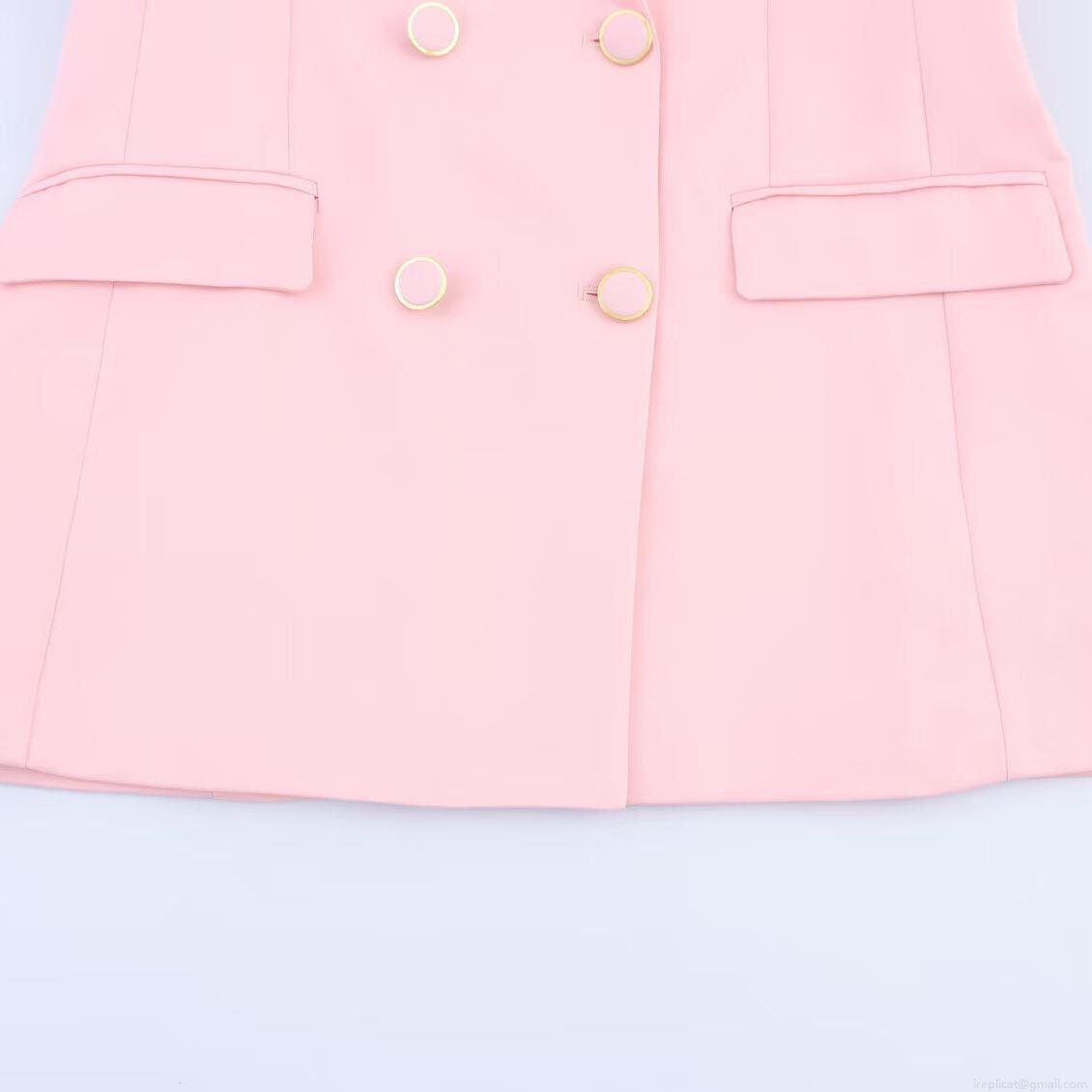 Elegant Double Breasted Blazer Jacket and High Waist Pants Set for Women Polyester Spandex Solid Color Office Lady Suit Outfits for Daily Commute Professional Workwear