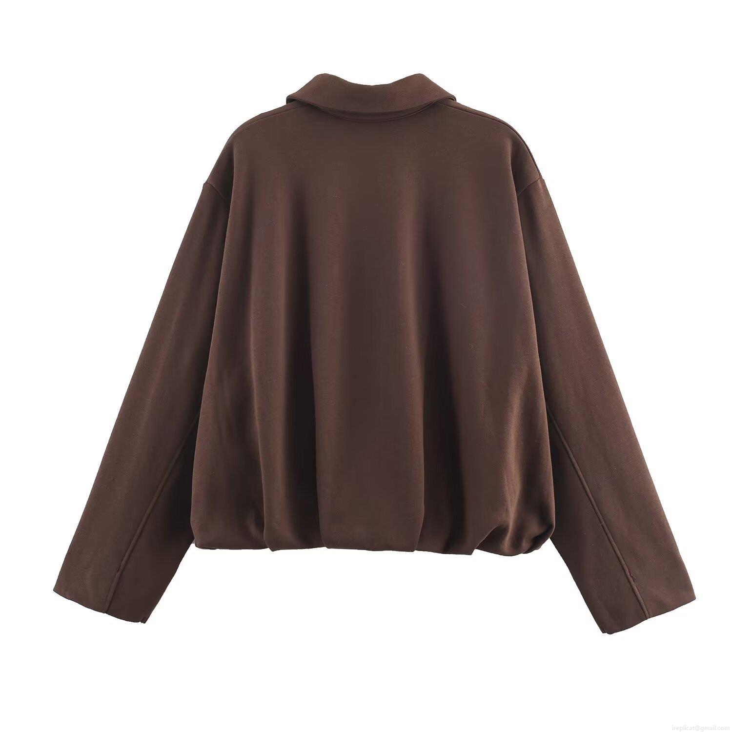 Women\'s Fashion Velvet Casual Jacket and Trousers Set Solid Color Long Sleeve Zip-up Top High Waist Belted Tapered Pants Autumn Outfit