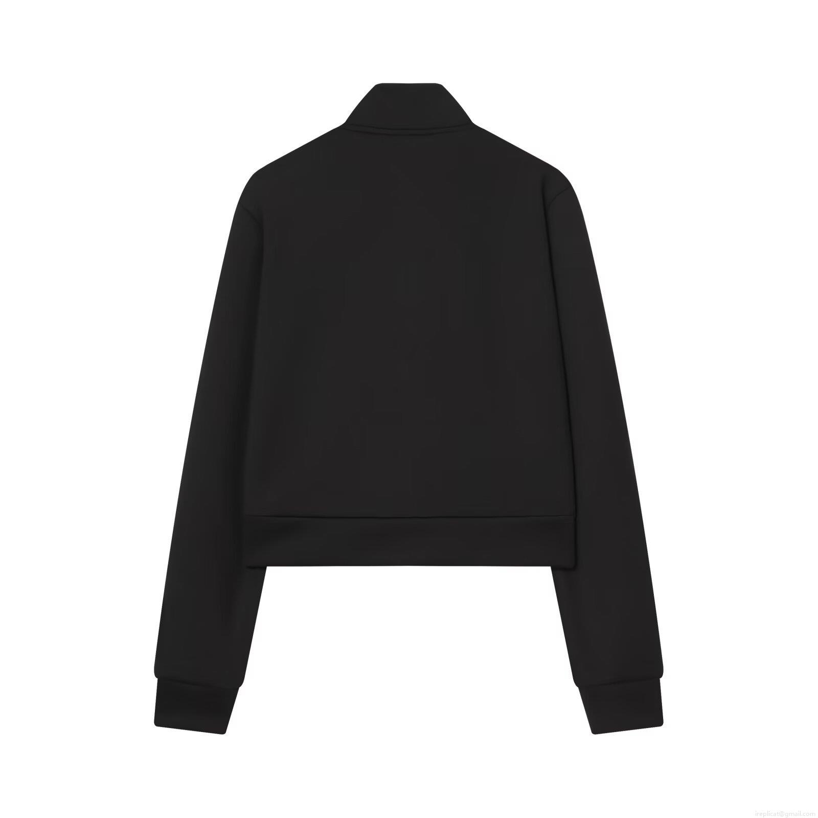 Women\'s Casual Black Tracksuit Set Long Sleeve Zipper Stand Collar Sweatshirt And Flare Pants Pink Hollywood 1975 Embroidery Retro Autumn Winter Athletic Two Piece Outfit