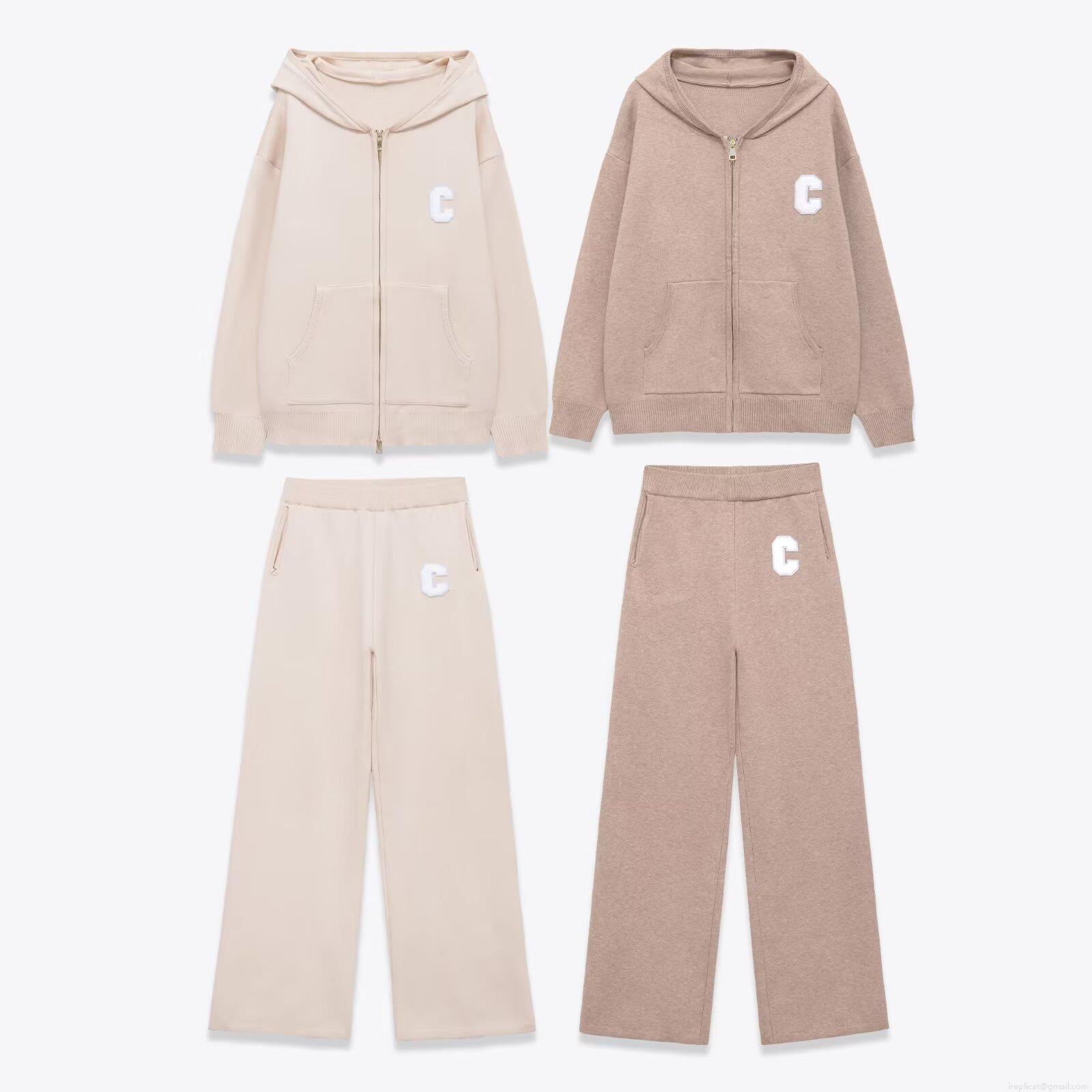 Women Casual Knit Two Piece Set Hooded Zipper Cardigan Jacket And Wide Leg Pants Polyester Spandex Soft Warm Outfits For Autumn Winter Daily Wear Women Casual Knit Two Piece Set Hooded Zipper Cardigan Jacket And Wide Leg Pants Polyester Spandex Soft Warm Outfits For Autumn Winter Daily Wear