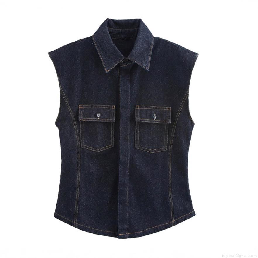 Women's Casual Denim Two Piece Set Sleeveless Button Vest Top And High Waist Wide Leg Pants Contrast Stitching Cotton Blend Indigo Blue Outfit Women's Casual Denim Two Piece Set Sleeveless Button Vest Top And High Waist Wide Leg Pants Contrast Stitching Cotton Blend Indigo Blue Outfit