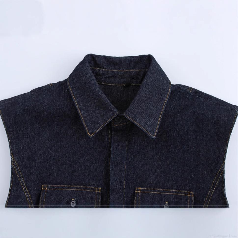 Women\'s Casual Denim Two Piece Set Sleeveless Button Vest Top And High Waist Wide Leg Pants Contrast Stitching Cotton Blend Indigo Blue Outfit