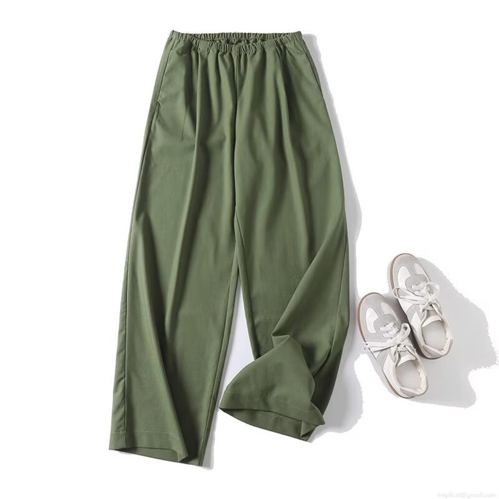 Women\'s Casual Linen Blend Two Piece Set Halter Neck Sleeveless Top And Wide Leg Pants Solid Color Summer Vacation Beach Outfits