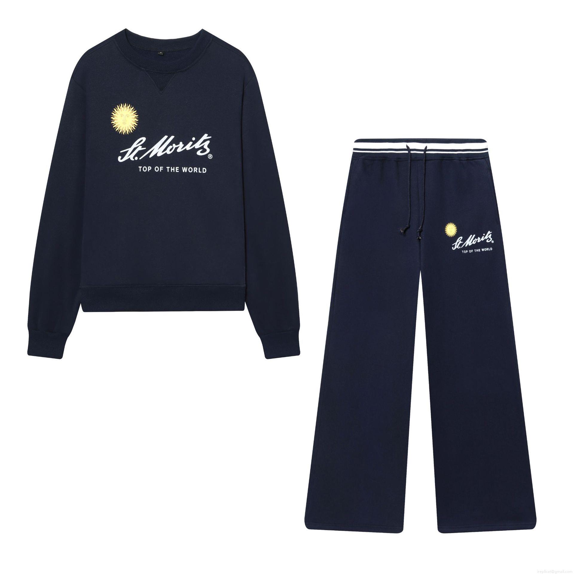 Women's St. Moritz Graphic 2 Piece Lounge Set Cotton Blend Long Sleeve Sweatshirt and Wide Leg Sweatpants Set for Casual Streetwear Spring Autumn Women's St. Moritz Graphic 2 Piece Lounge Set Cotton Blend Long Sleeve Sweatshirt and Wide Leg Sweatpants Set for Casual Streetwear Spring Autumn