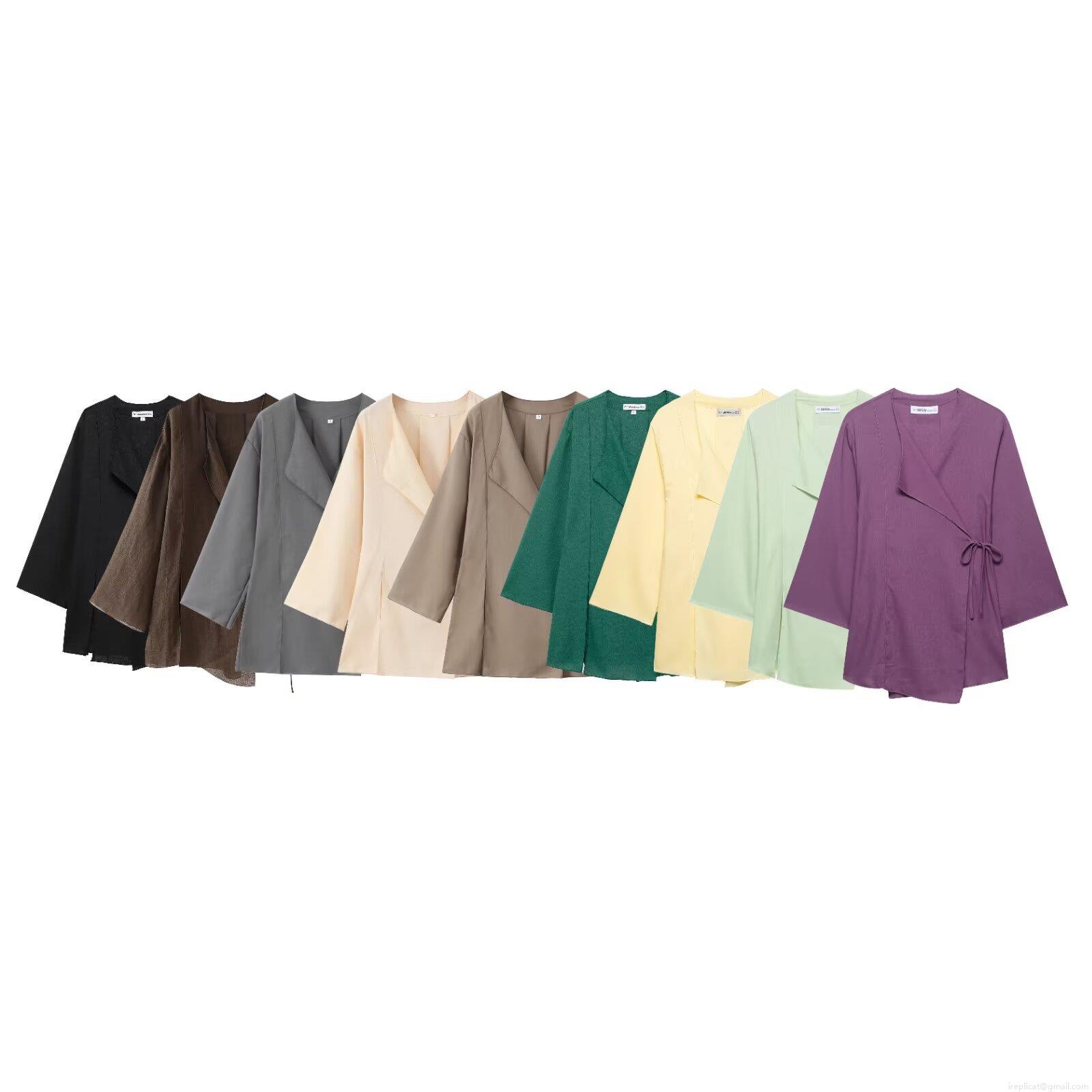 Women 2 Piece Kimono Set Linen Texture Wrap Tie Side Long Sleeve Top And Wide Leg Pants Set Solid Color Casual Streetwear Japanese Style Loungewear Suit For Women Women 2 Piece Kimono Set Linen Texture Wrap Tie Side Long Sleeve Top And Wide Leg Pants Set Solid Color Casual Streetwear Japanese Style Loungewear Suit For Women