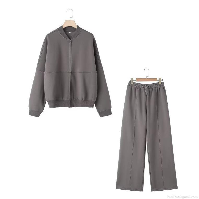 Women's 2 Piece Casual Fleece Lined Tracksuit Set Zipper Bomber Jacket Hoodie And High Waist Wide Leg Sweatpants Loungewear Outfit Women's 2 Piece Casual Fleece Lined Tracksuit Set Zipper Bomber Jacket Hoodie And High Waist Wide Leg Sweatpants Loungewear Outfit