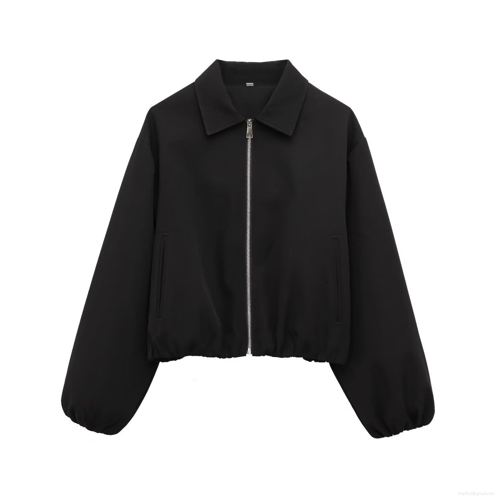 Women's Two Piece Set Solid Color Polyester Long Sleeve Zipper Jacket and High Waist Straight Leg Pants Casual Suit Streetwear Tracksuit