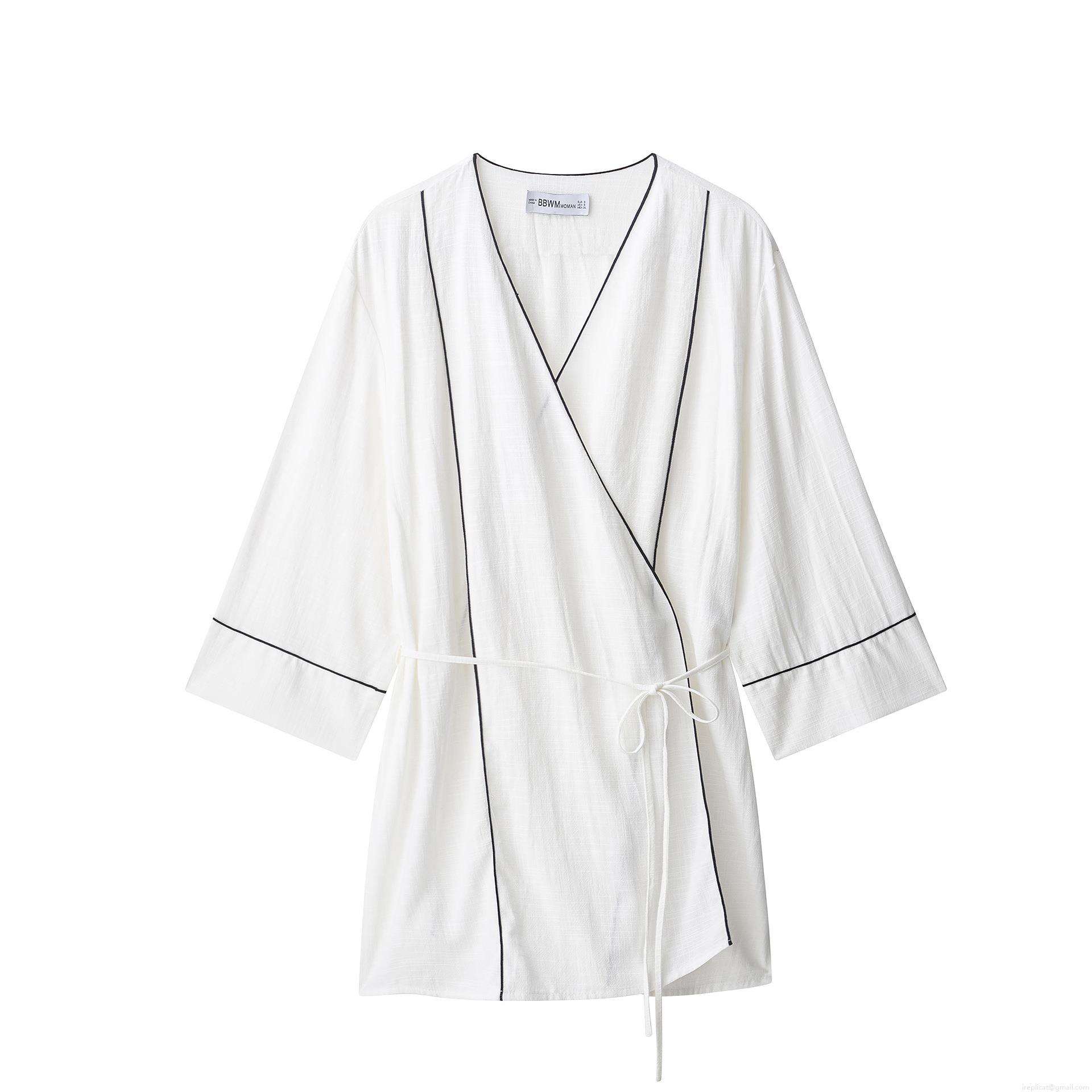 Women's 2 Piece Loungewear Set 100% Polyester Piping Trim Kimono Wrap Top And Wide Leg Pants Casual Home Wear Streetwear Set Women's 2 Piece Loungewear Set 100% Polyester Piping Trim Kimono Wrap Top And Wide Leg Pants Casual Home Wear Streetwear Set