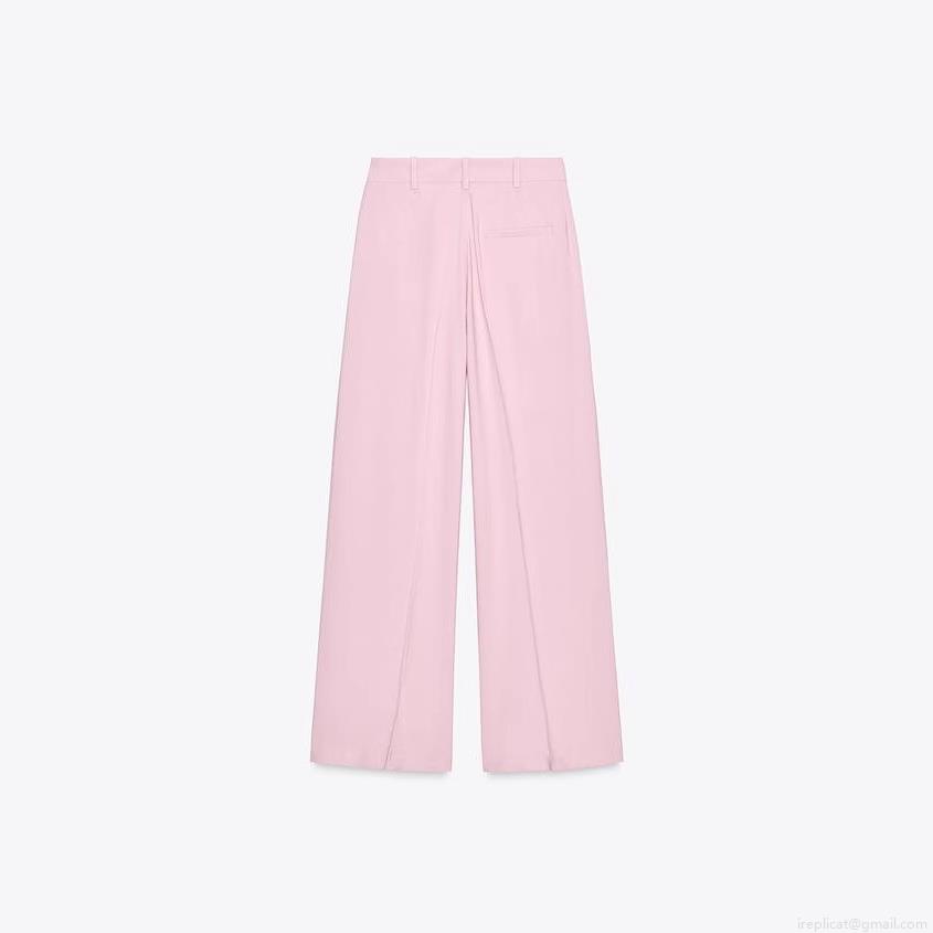 Women\'s 2 Piece Set Pink Halter Neck Double Breasted Vest Waistcoat and Pleated Wide Leg Trousers Polyester Twill Elegant Office Suits