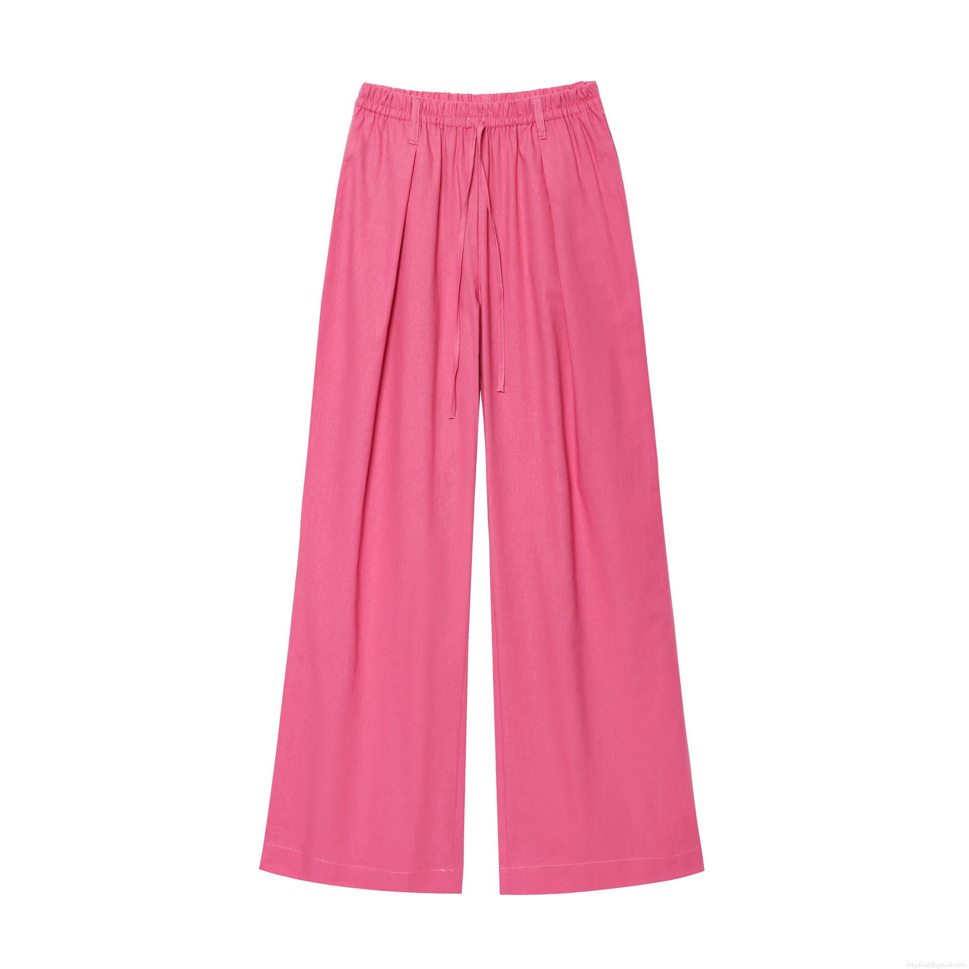 Women\'s Two Piece Linen Blend Set Asymmetric Batwing Sleeve V Neck Kimono Crop Top And Wide Leg Drawstring Pants Casual Summer Streetwear Outfit