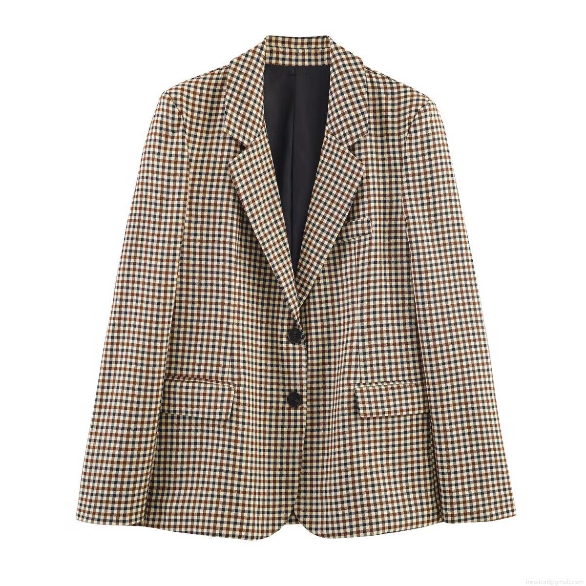 Women's Plaid Blazer and Wide Leg Pants Set Casual Double Breasted Checked Two Piece Suit Outfit for Office Streetwear Autumn Daily Women's Plaid Blazer and Wide Leg Pants Set Casual Double Breasted Checked Two Piece Suit Outfit for Office Streetwear Autumn Daily