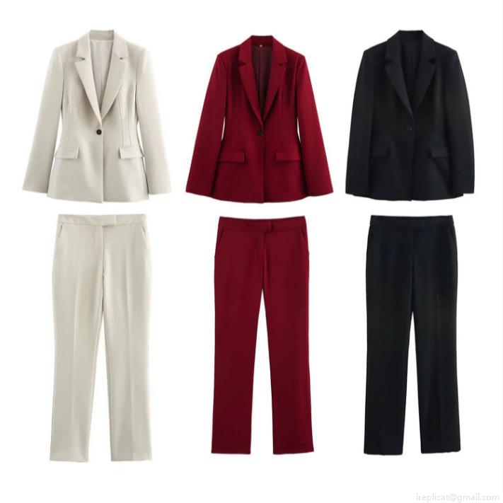 Women's Slim Fit Polyester Blazer And Flare Pants Suit Set Business Casual Long Sleeve Office Professional Two Piece Outfits For Work Party Women's Slim Fit Polyester Blazer And Flare Pants Suit Set Business Casual Long Sleeve Office Professional Two Piece Outfits For Work Party