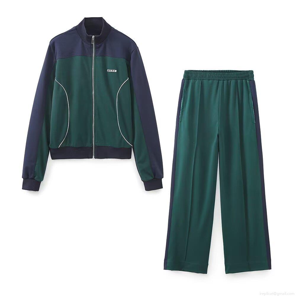 Women's 2 Piece Tracksuit Set Polyester Color Block Zipper Stand Collar Jacket and High Waist Wide Leg Pants Casual Streetwear Sports Sweatsuit Outfit Women's 2 Piece Tracksuit Set Polyester Color Block Zipper Stand Collar Jacket and High Waist Wide Leg Pants Casual Streetwear Sports Sweatsuit Outfit