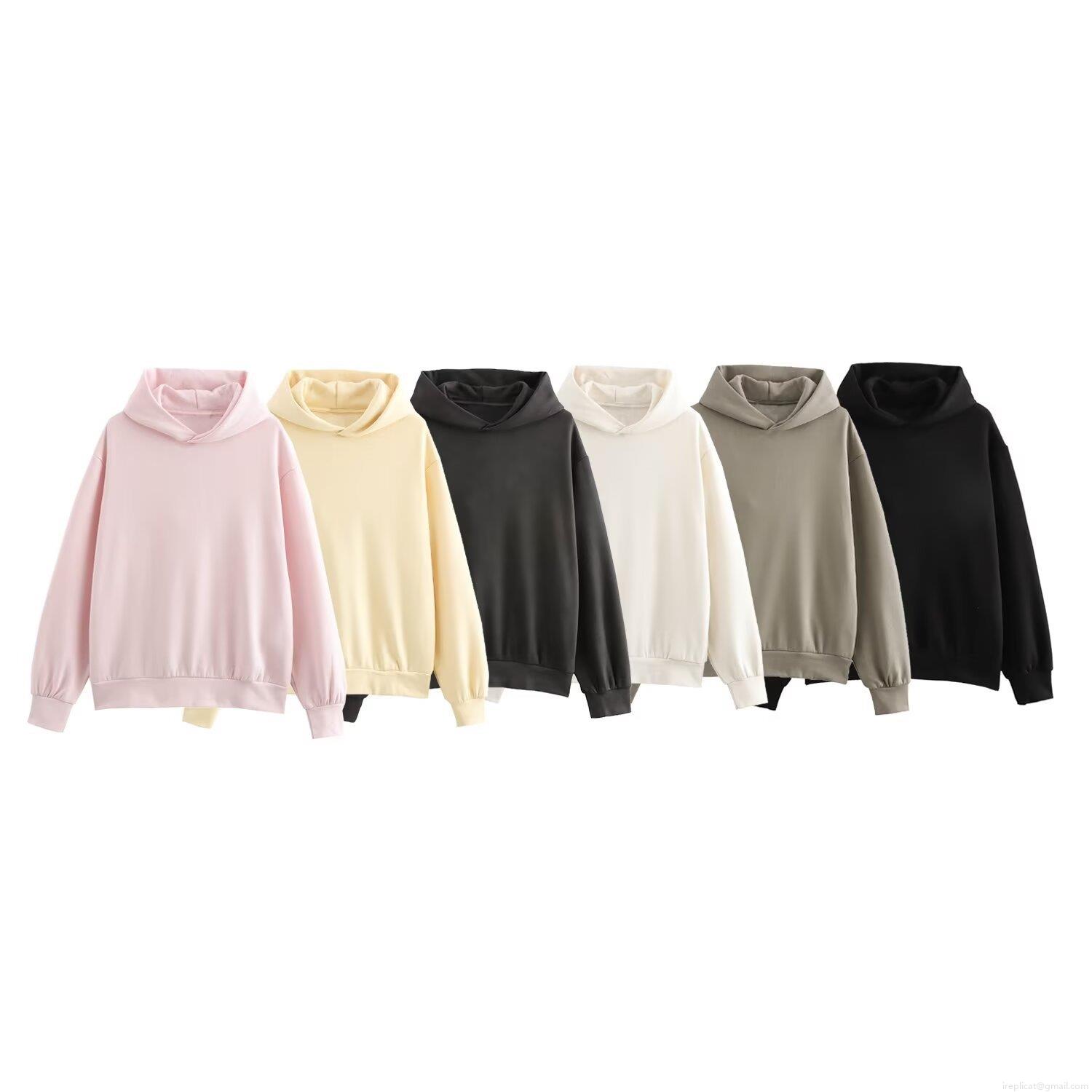 Women's Casual Hooded Sweatshirt or Fleece Straight Leg Pants Solid Color Cotton Brushed Warm Loungewear Loose Streetwear Top Bottoms Separates