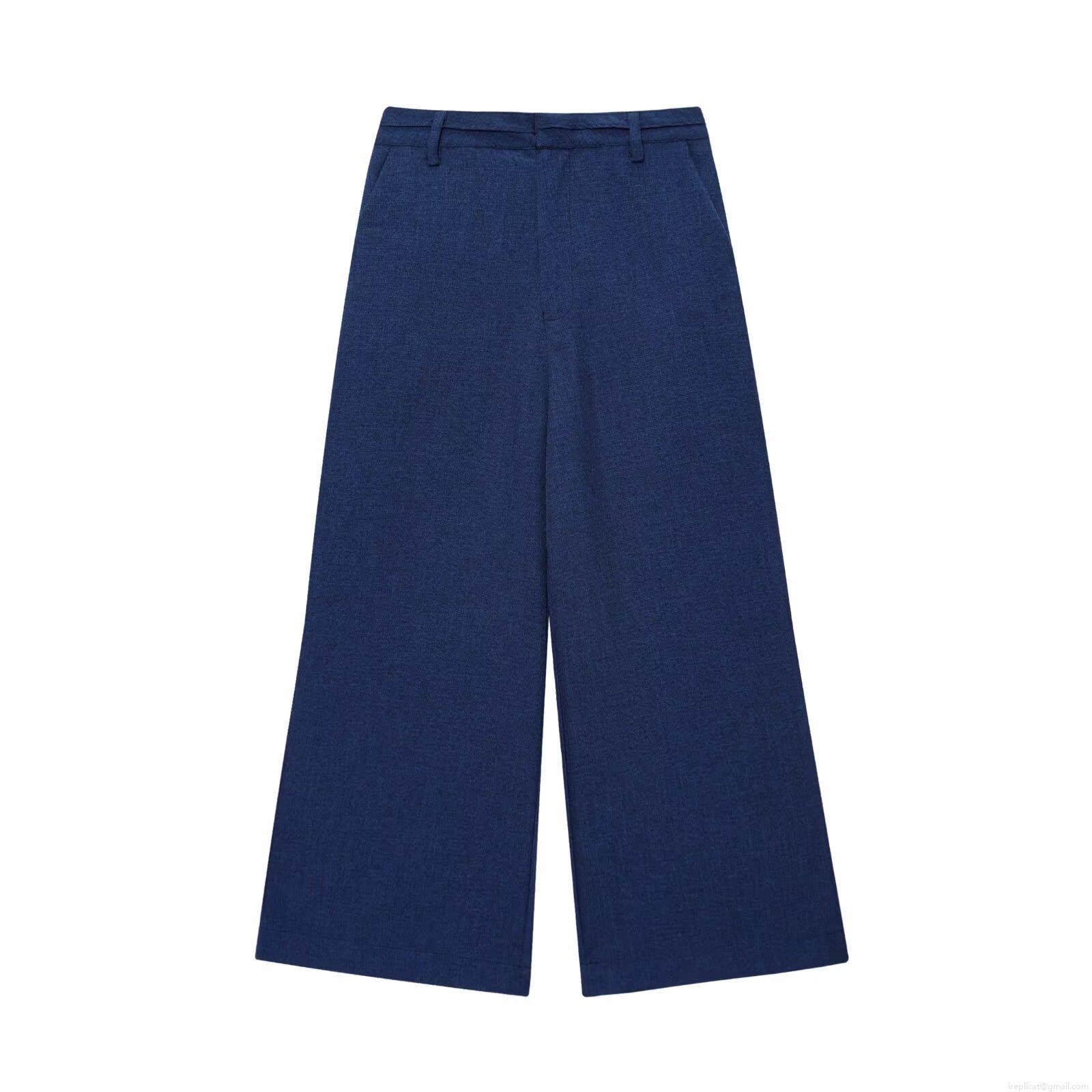 Summer Street Style Sleeveless Button Vest and High Waist Wide Leg Pants Two Piece Set for Women Solid Color Polyester Outfits Elegant Party Outfits