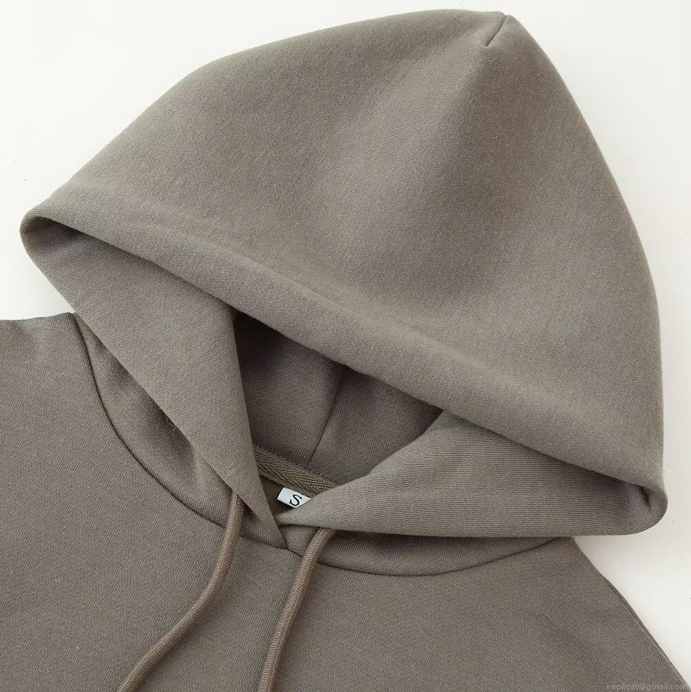 Women\'s Casual Hooded Sweatshirt and Wide Leg Pants Set Fleece Lined Thick Cotton Blend Loungewear Two Piece Outfit for Winter Daily Home Wear