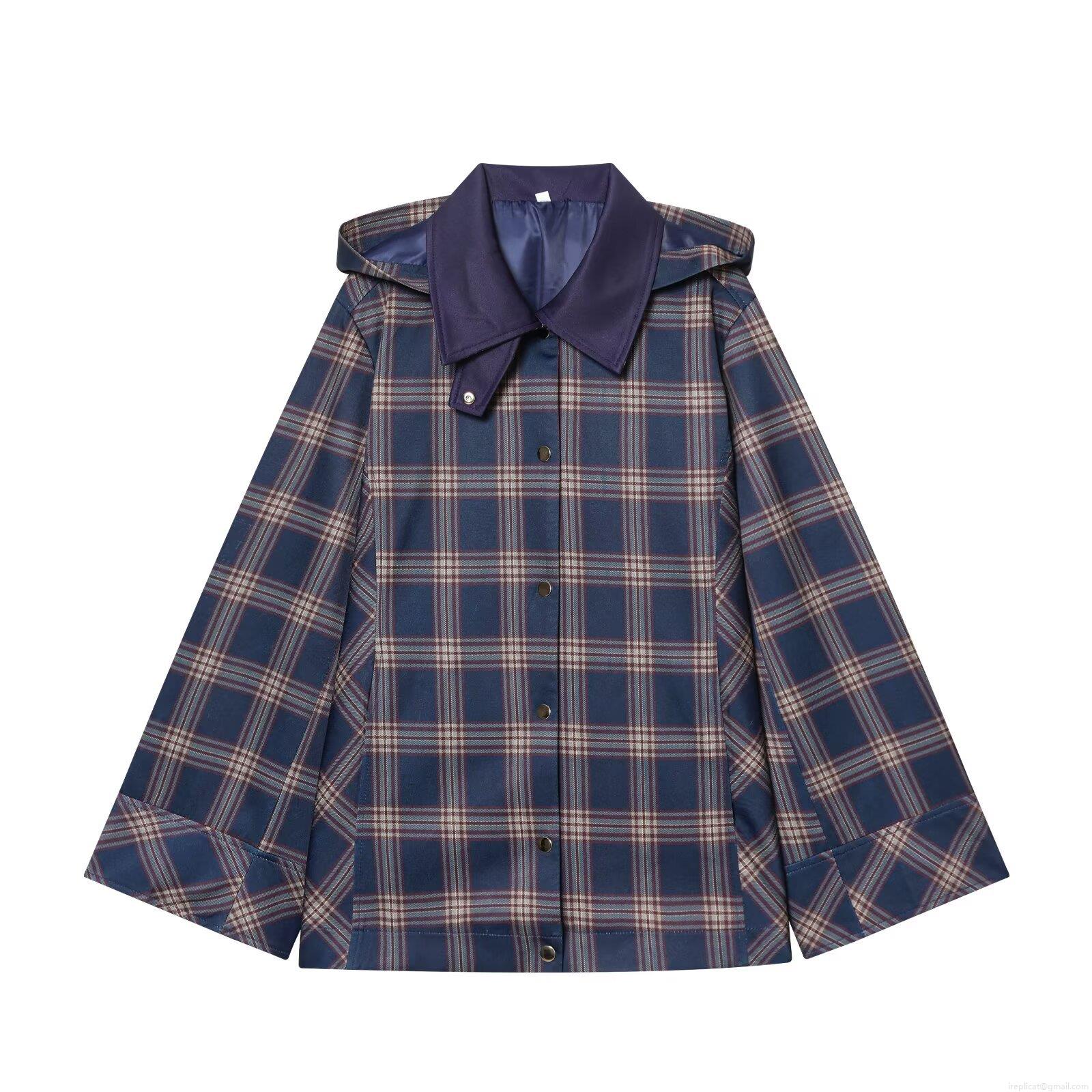 Women's Fashion Plaid Hooded Jacket and Cargo Pants Set Polyester Warm Checkered Streetwear Casual Outwear for Women Fashion Two-Piece Set