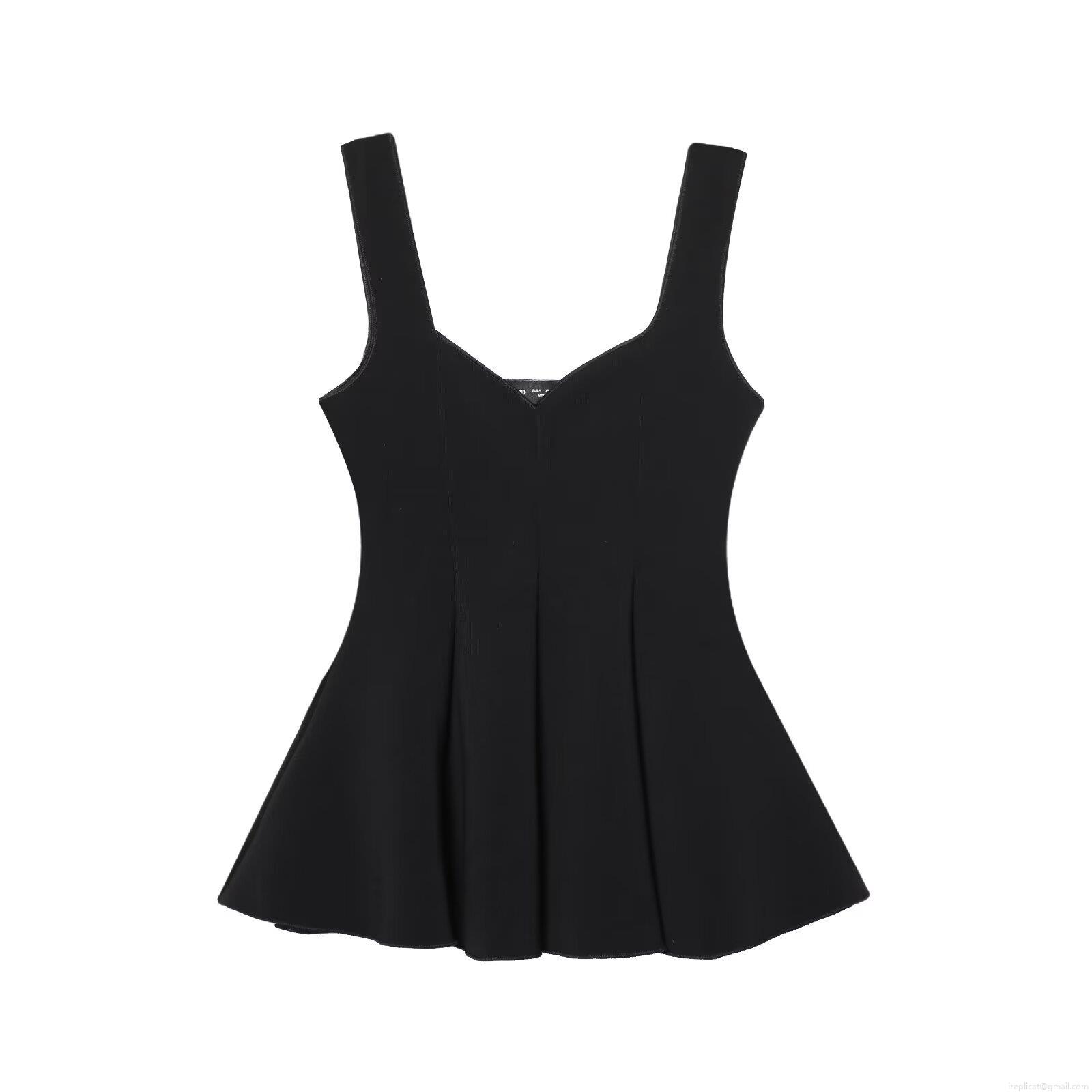 Women\'s Solid Peplum Top and High Waist Flare Pants Set Sleeveless V Neck Slim Fit Two Piece Outfits Polyester Knitted Streetwear Partywear