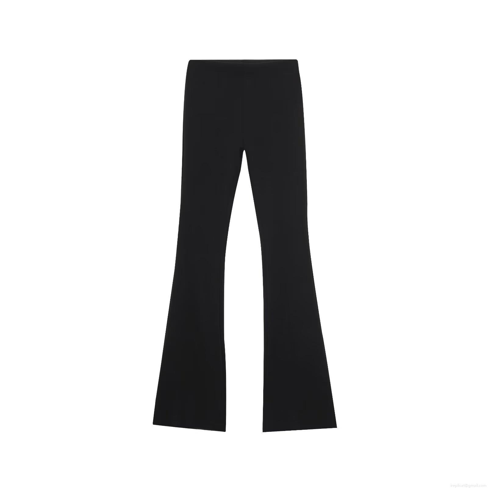 Women\'s Solid Peplum Top and High Waist Flare Pants Set Sleeveless V Neck Slim Fit Two Piece Outfits Polyester Knitted Streetwear Partywear