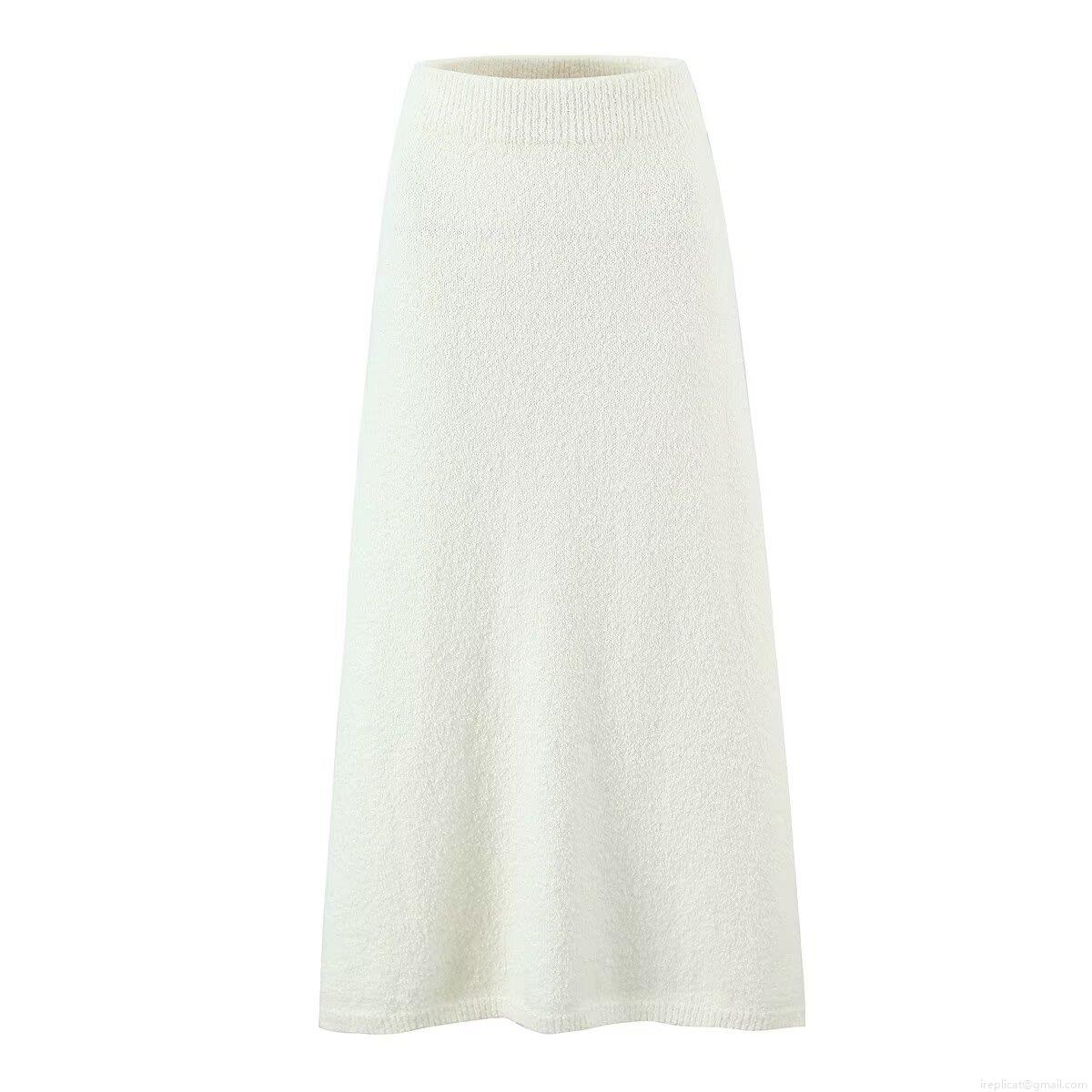 Women Knit Two Piece Set V Neck Loose Sweater And A-Line Long Skirt Outfits Casual Streetwear Soft Comfortable Knitwear Co-ords