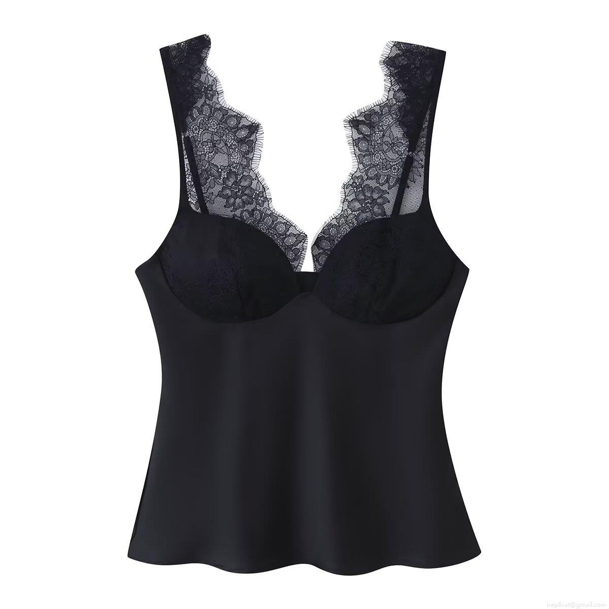 Sexy Women's Lace Satin Two Piece Set Elegant V-Neck Cami Top And Bow Shorts Pajama Suit Party Night Outfits Sleeveless Polyester Clothing